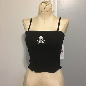 Black crop tank top